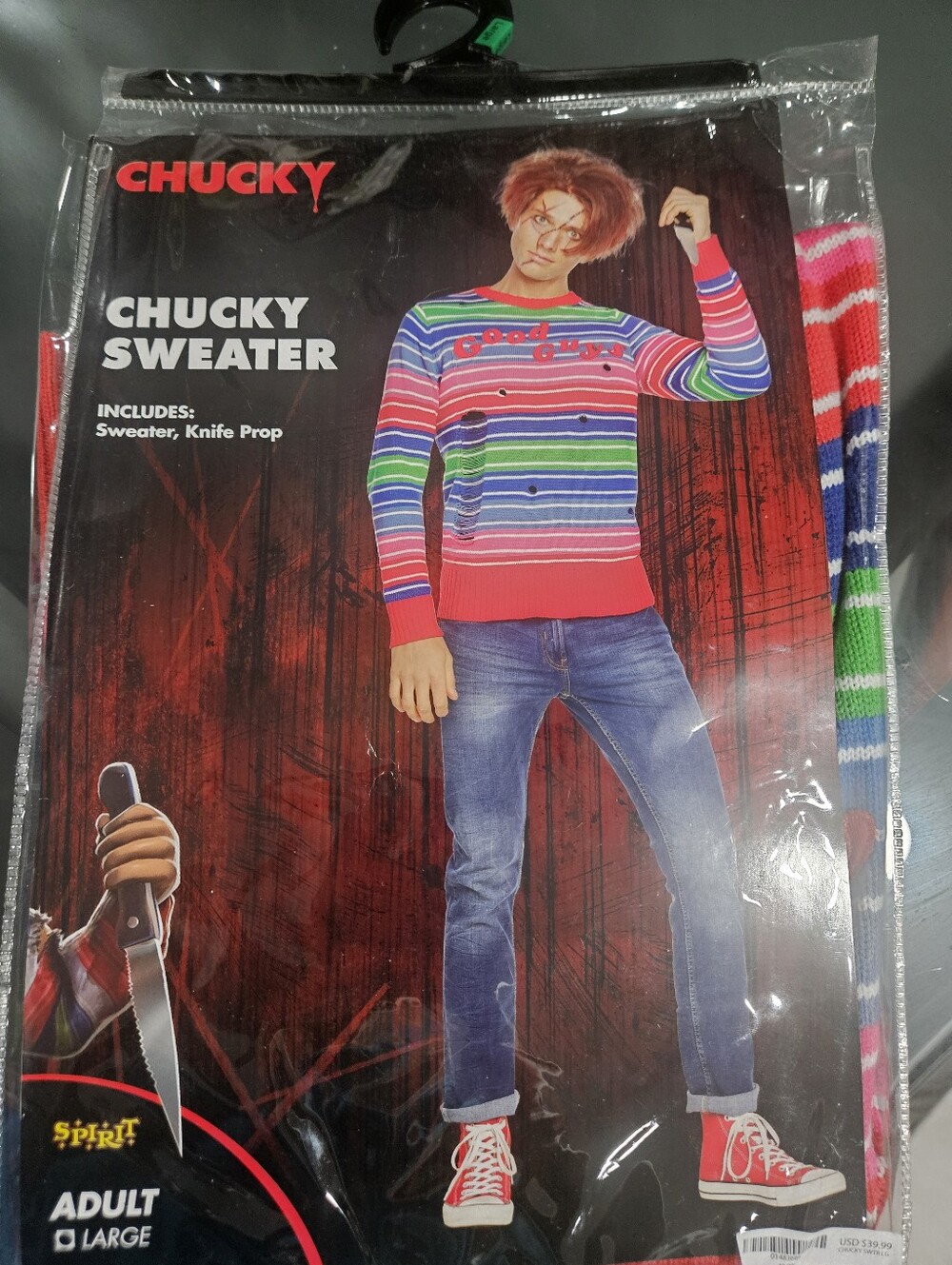 Chucky Sweater Costume Adult Large Spirit Halloween